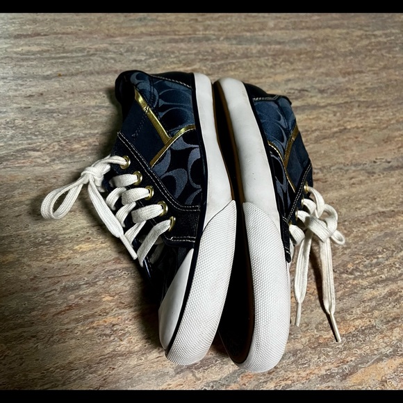 Coach Barrett sneakers navy blue and Gold - Picture 6 of 14